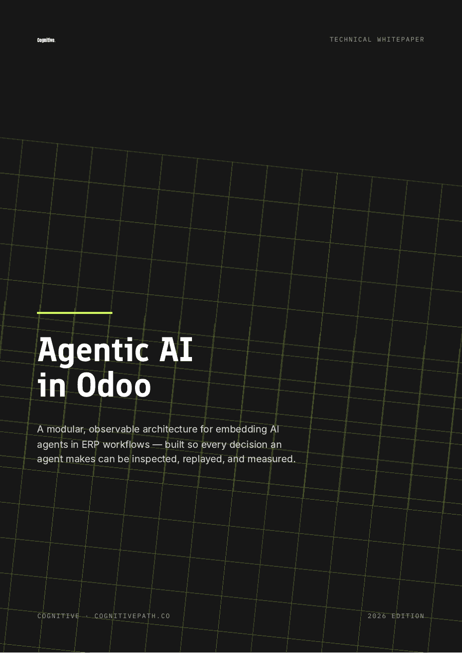Agentic AI in Odoo — whitepaper cover